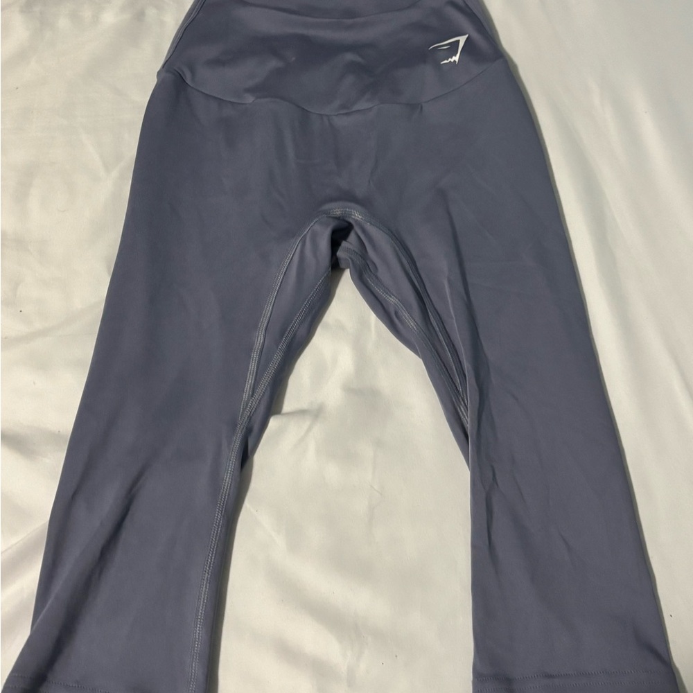 Gymshark Gray Capri Leggings with Wide Waistband